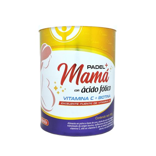 Padel Mamás X 400 Gr Sabor Vainilla Con Ácido Fulico Vitamina C Y Biotina Padel