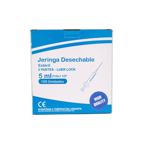 Jeringa 5 Ml 3 Partes Agu 21X1.1/2 Caja X 100 Unidades Begut