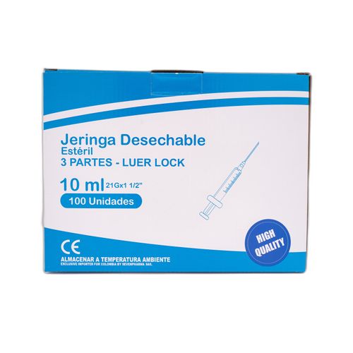 Jeringa 10 Ml 3 Partes Ag 21X1.1/2 Caja X 100 Unidades Begut