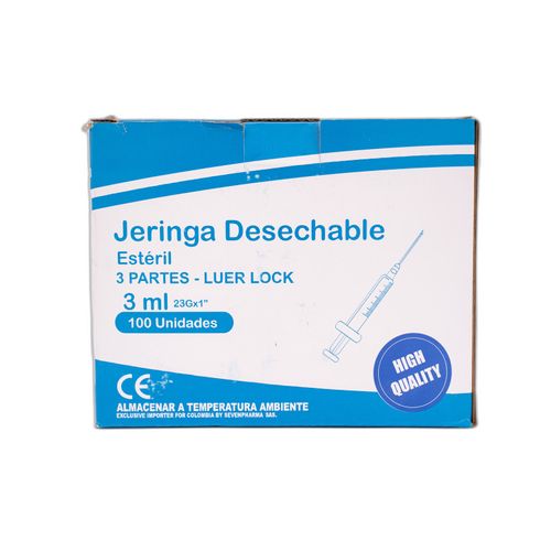 Jeringa 3 Ml 3 Partes Ag 231X1.1/2 Caja X 100 Unidades Begut