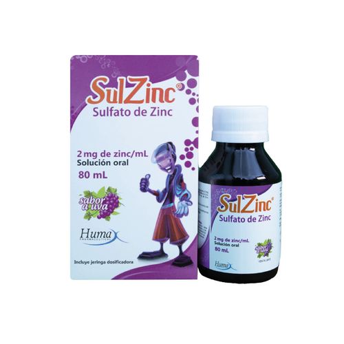 Sulzinc Solución Oral 2 Frasco X 80 Ml Oral Sulfato Humax