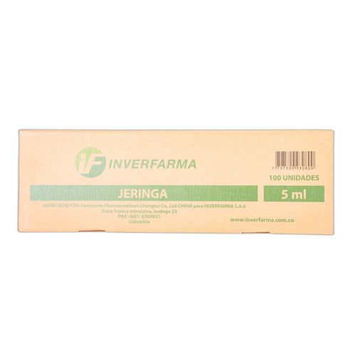 Jeringa 5 Ml 3 Partes Aguja 211.1/2 100 Inverfarma