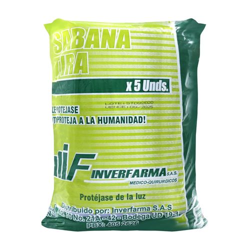Sabana Tira Desechable Azul 5 Unidad Inverfarma