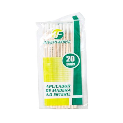 Aplicadores Algodon Madera Bolsa 20 Unidades Inverfarma