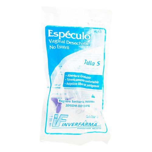 Espéculo Vaginal Desechable Talla S Inverfarma