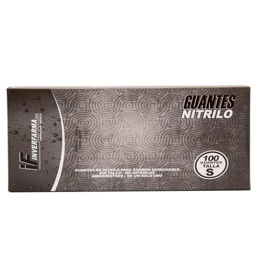 Guante Nitrilo Negro S Caja X 100 Unidades Inverfarma