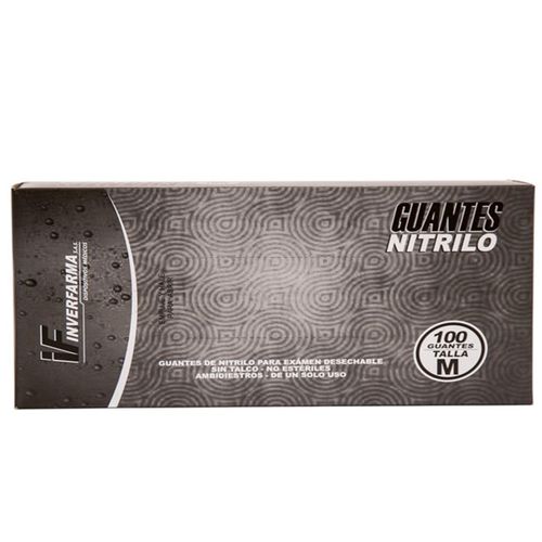Guante Nitrilo Negro M Caja X 100 Unidades Inverfarma