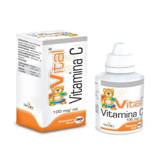 C Vital Solución Oral Ácido Ascorbico 100 Mg/Ml Frasco X 30 Ml Nevox