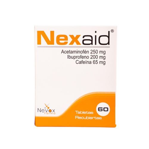 Nexaid Ibuprofeno 200 Mg + Acetaminofén 250 Mg + Caféina 65 Mg Caja X 60 Tabletas Nevox