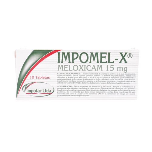 Impomel Meloxicam 15 Mg Caja X 10 Tabletas Comerlat