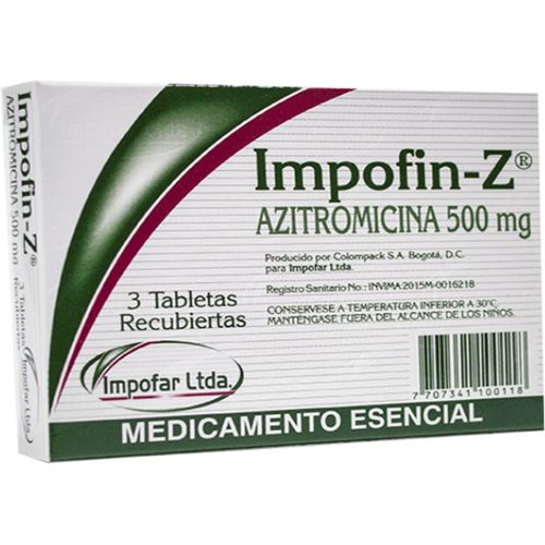 Impofin Azitromicina 500 Mg Caja X 3 Tabletas Comerlat
