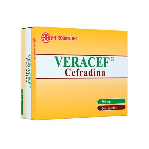 Veracef Cefradina 500 Mg Caja X 24 Cápsulas Ah Robins