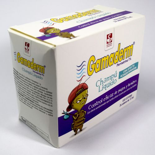 Shampoo Gamaderm Antipiojos Permetrina 1% Sobre 12 Ml Caja X 24 Siegfried