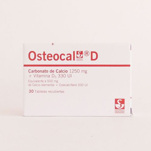 Osteocal D Calcio Carbónato 1250 Vitamina D3 330 Ui Caja X De 30 Tabletas Siegfried