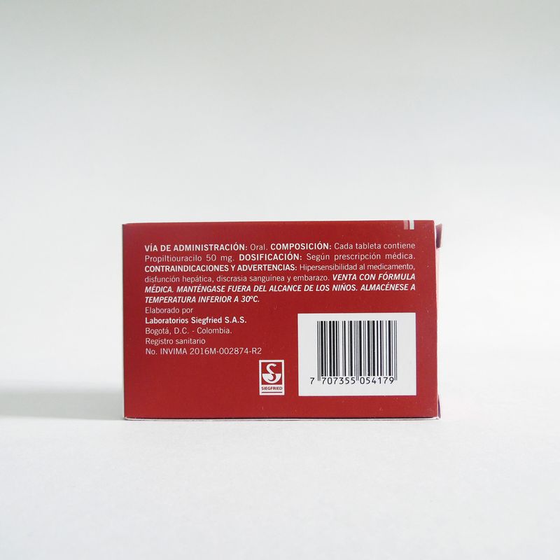 Tirostat Propiltiouracilo 50 Mg x 100 Tabletas