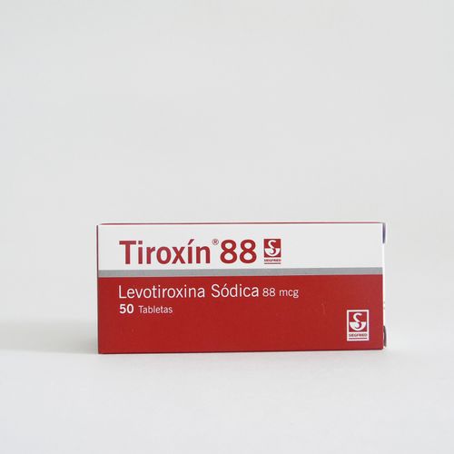 Tiroxin Levotiroxina 0.88 Mcg Caja X 50 Tabletas Siegfried