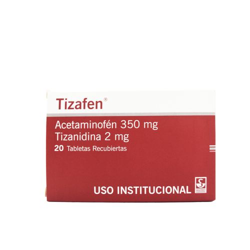 Tizafen Acetaminofén 350Mg Tizanidina Clorhidrato 2Mg Caja X 20 Tabletas Siegfried