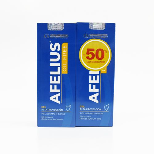 Filtro Solar Afelius Oil Free Ahorro 50 % 2Da Unidad 2 Tubos X 60 Gr