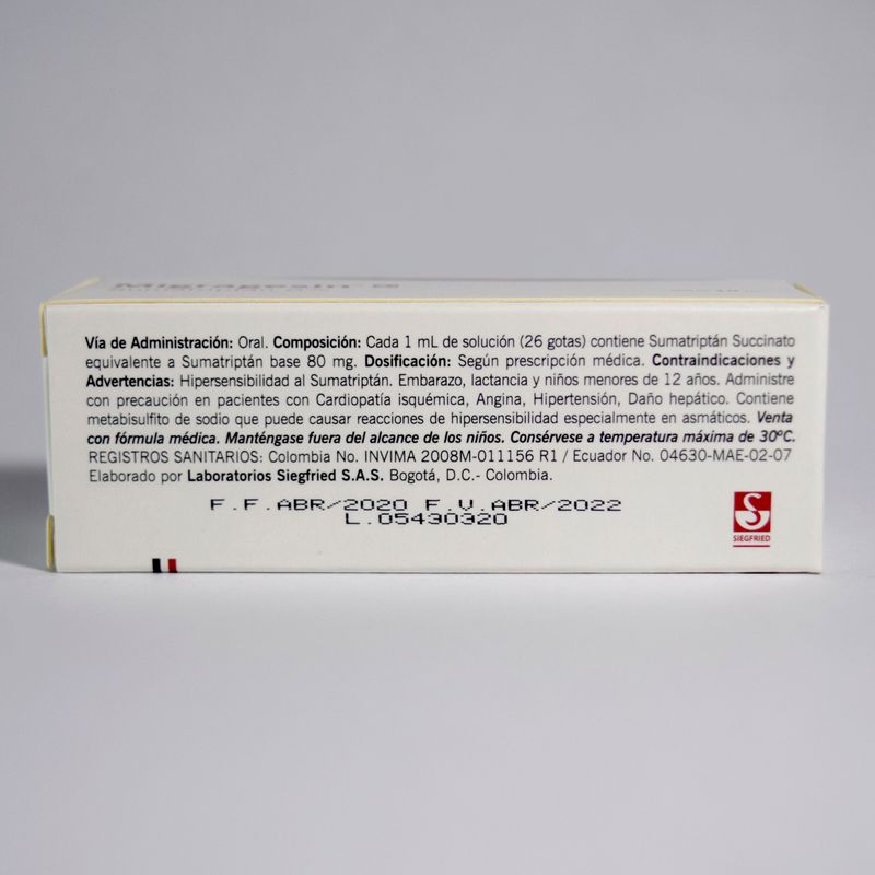 Migragesin Sumatriptán Solución Oral 10 Ml