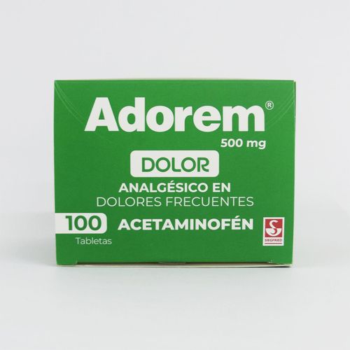 Adorem Acetaminofén 500 Mg Caja X 100 Tabletas Siegfried