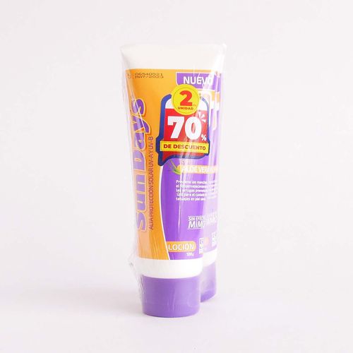 Protector Solar Sun Days Loción Fps 50 Tubo X 120 Gr (2 Unidades Precio Especial)
