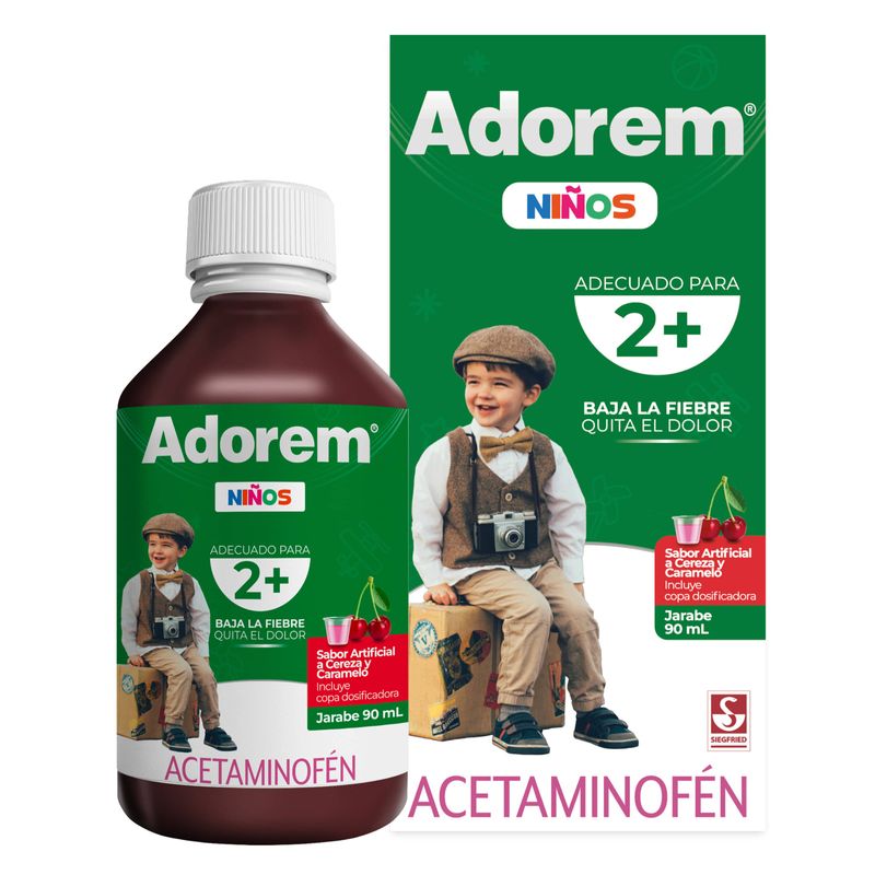 Adorem Niños 2 + Acetaminofén 160Mg/5Ml Jarabe Frasco X 90 Ml Siegfried