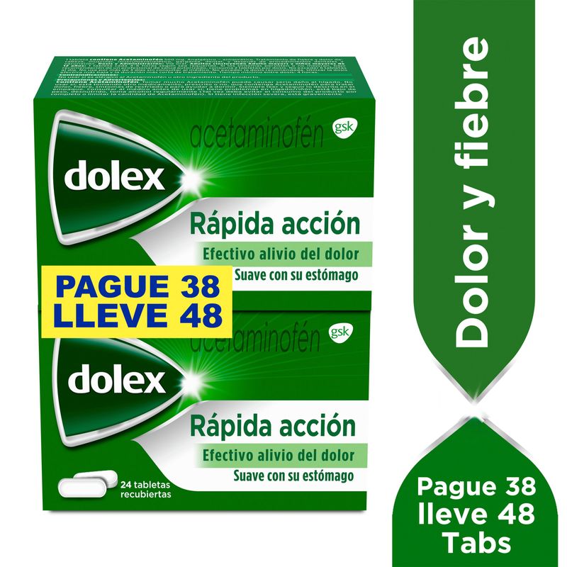 Dolex 500 mg 48 Tabletas Pague 38 Lleve 48