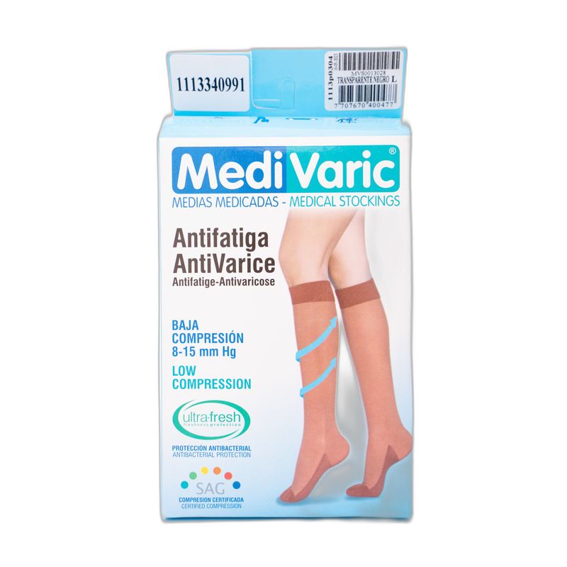 Media Medivaric Rodilla Negro Talla L