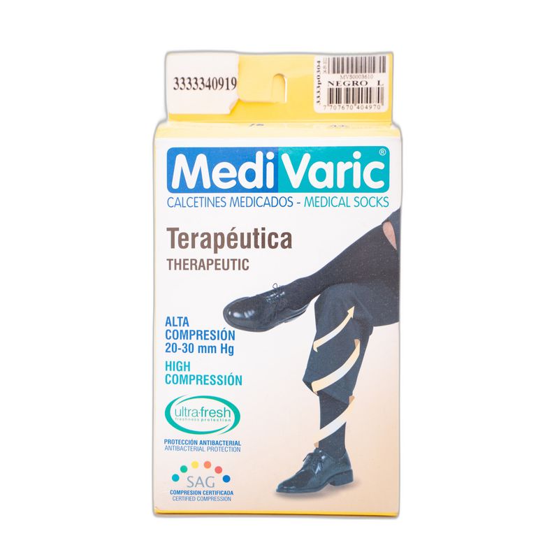 Media Medivaric Hombre Negro Talla L x 1