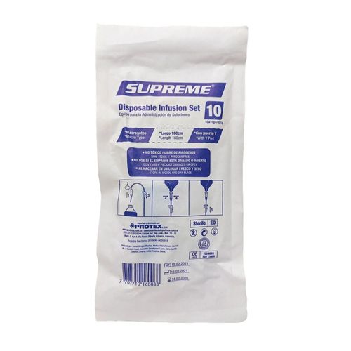 Equipo Venoclisis Supreme Macrogoteo 10 Gr Protex