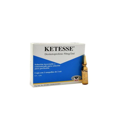 Ketesse Dexketoprofeno 50 Mg/2Ml Caja X 3 Ampollas Menarini