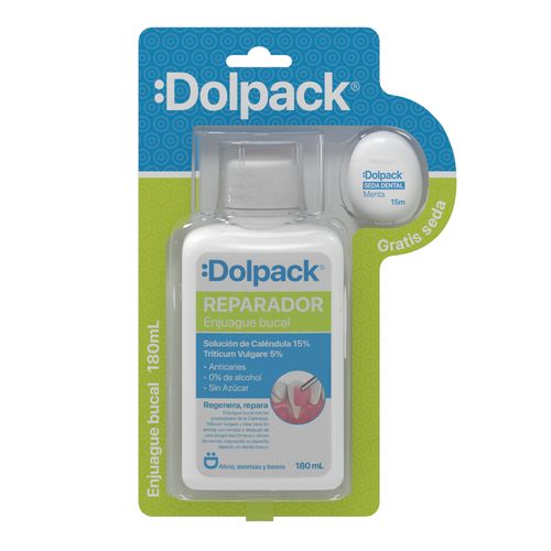 Enjuague Bucal Dolpack Reparador Triticum Vulgare Frasco X 180 Ml Big Medica