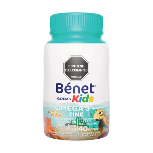 Gomas Benet Kids Sin Azúcar 100 Gr Frasco X 12 Und Nutresa