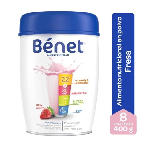 Bebida Polvo Benet Fresa Tarro X 400 Gr Nutresa