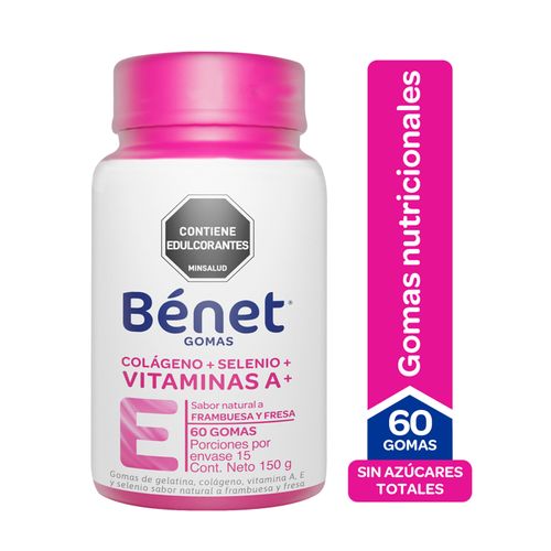 Gomas Benet Colágeno + Biotina Vitamina Frasco X 60 Und Nutresa