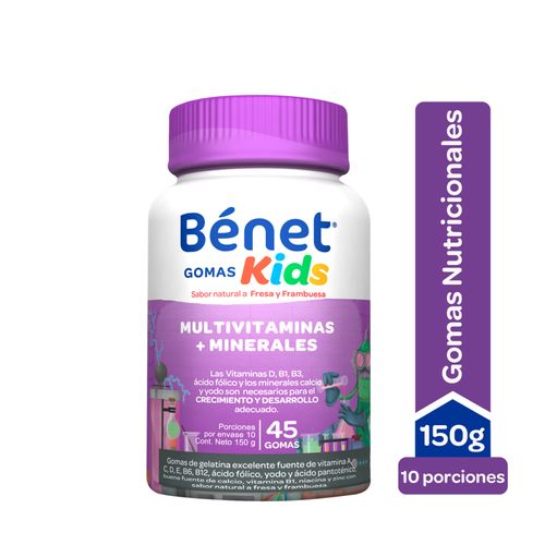 Gomas Benet Kids Multivitaminas Minerales Sin Azúcar 48 Und Nutresa
