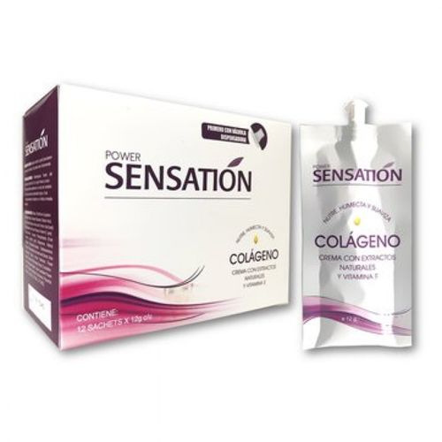 Crema De Manos Y Cuerpo Sensation Colágeno Caja X 12 Sachets Mediseg