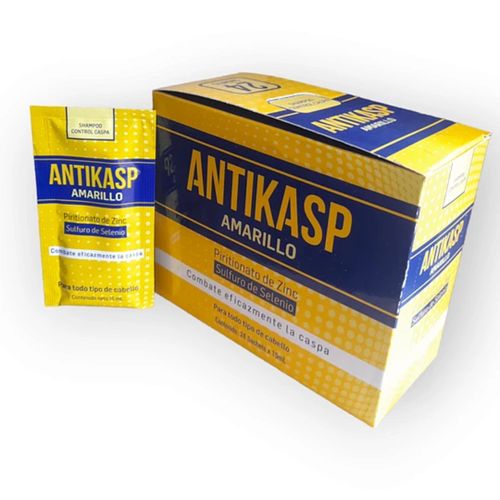 Shampoo Antikasp Amarillo Control Caspa Caja X 24 Sachets Ambarina
