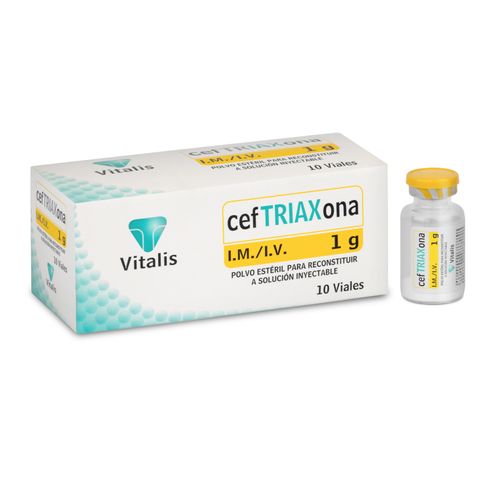 Ceftriaxona 1 Gr Inyectable Caja X 10 Ampollas Vitalis