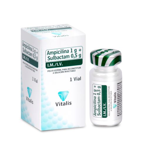 Ampicilina + Sulbactam 1 G/0.5 Caja X 1 Ampolla Solución Inyectable Vitalis