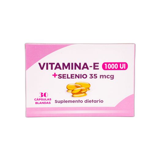 Vitamina E 1.000 Ui + Selenio 35 Caja X 30 Cápsulas Naturalmente