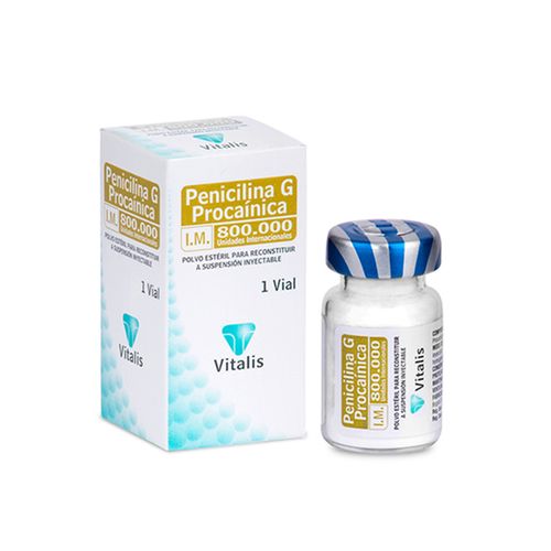 Penicilina G Procainica 800000 U.I Caja X Unidad Vitalis