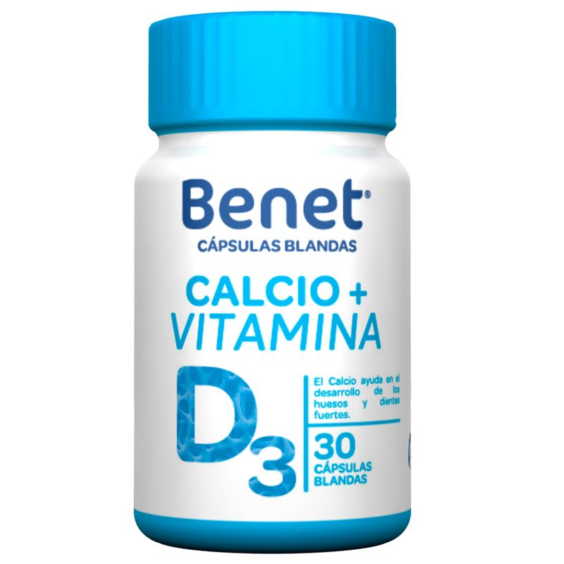 Calcio + Vitamina D3 Frasco x 30 Cápsulas