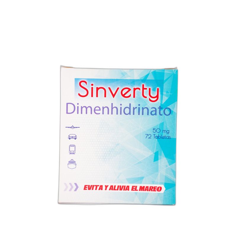 Sinverty Dimenhidrinato 50 Mg x 72 Tabletas