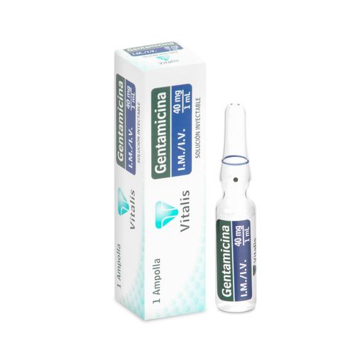 Gentamicina 40 Mg/1 Ml Caja X 1 Ampollas Solución Inyectable Vitalis