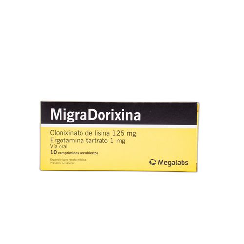 Migradorixina 125 Mg/1 Mg Comprimido Recubierto Caja X 10 Megalabs