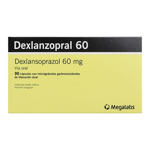 Dexlanzopral Dexlanzopral 60 Mg Caja X 30 Cápsulas Megalabs