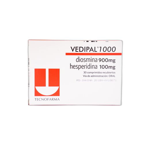 Vedipal Diosmina Hesperidina 1000 Mg Caja X 30 Comprimidos Tecnofarma