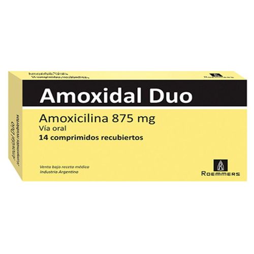 Amoxidal Duo 875 Mg Caja X 14 Comprimidos