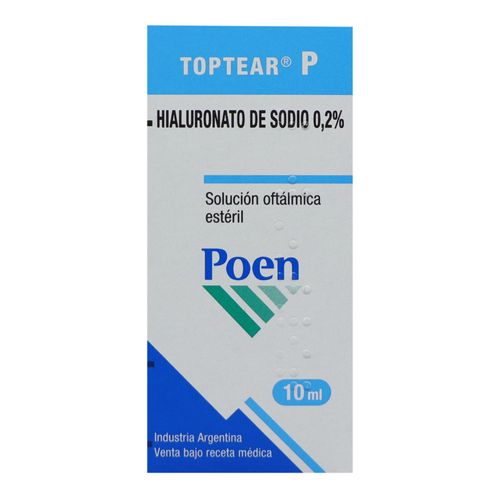 Toptear Plus Hialuronato De Sodio 2Mg/Ml Solución Oftálmica Frasco X 10 Ml Megalabs